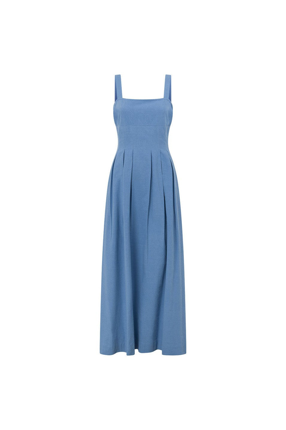 Blue maxi dress, front view