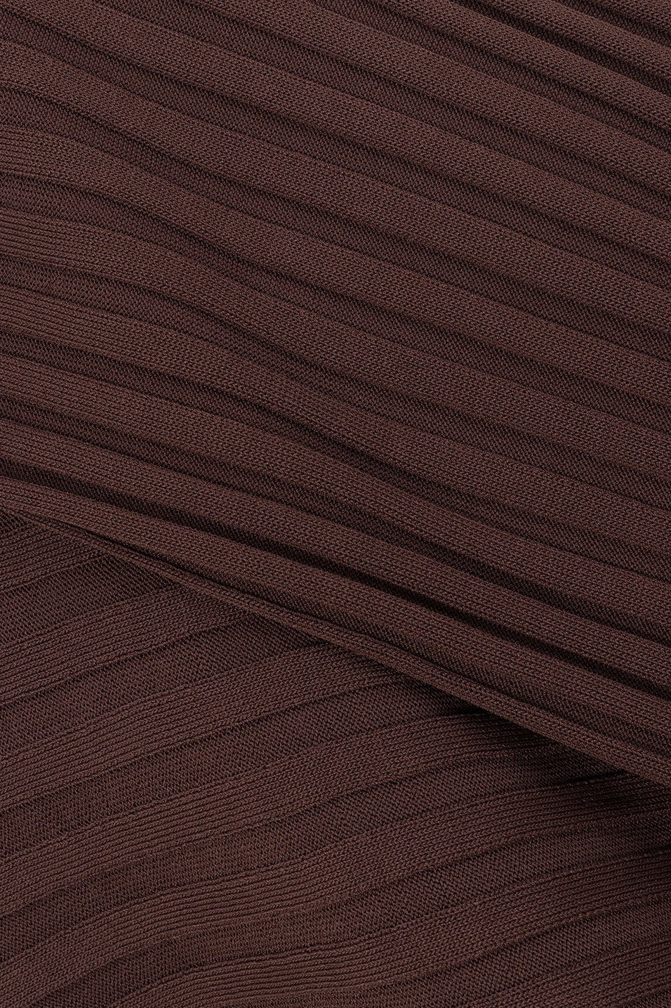 Brown maxi dress with a V neckline, back view