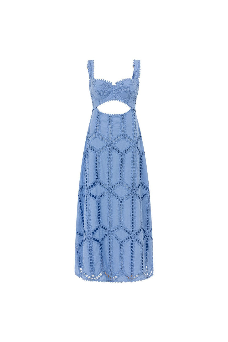 Blue maxi dress, detail view