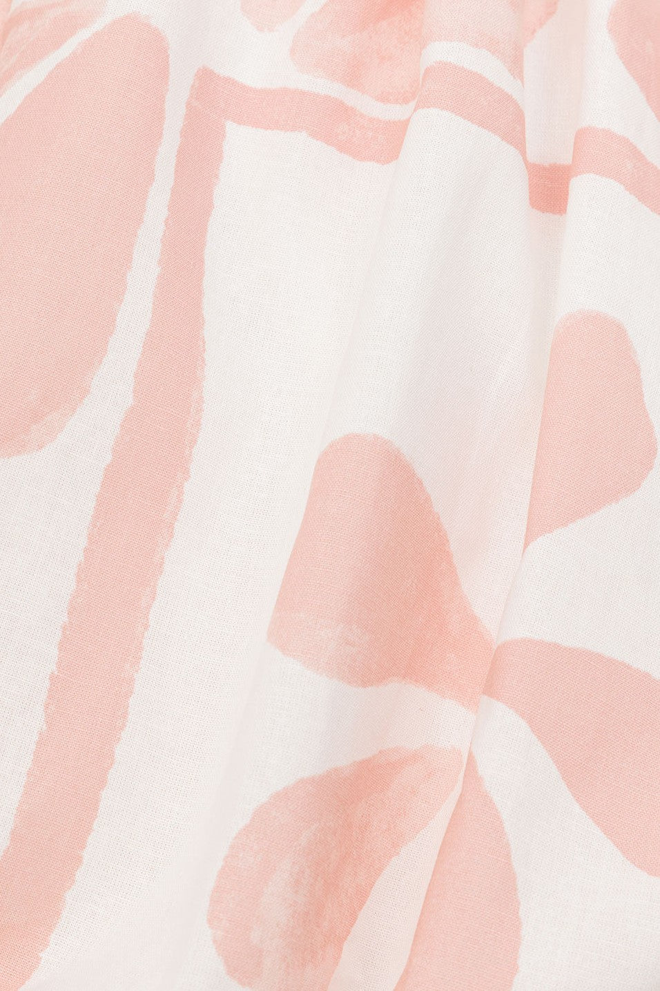 Pink mini dress with a strapless neckline, detail view