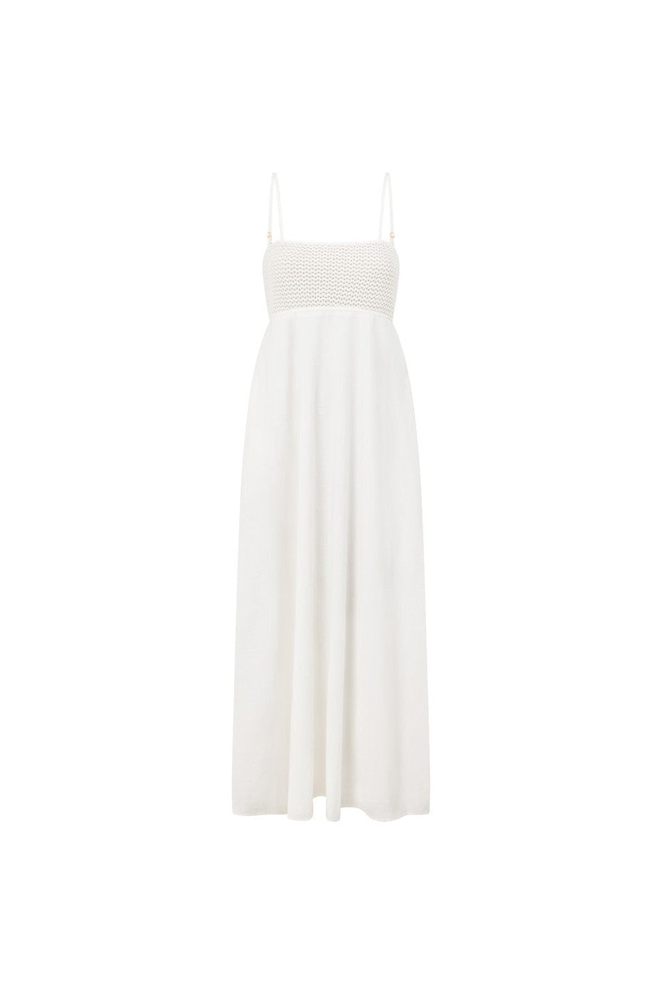 White maxi dress, front view
