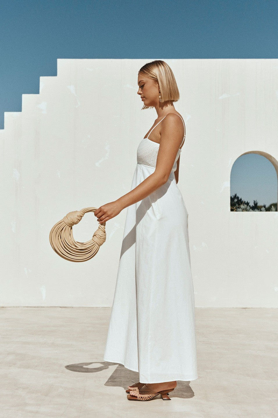 White maxi dress, detail view