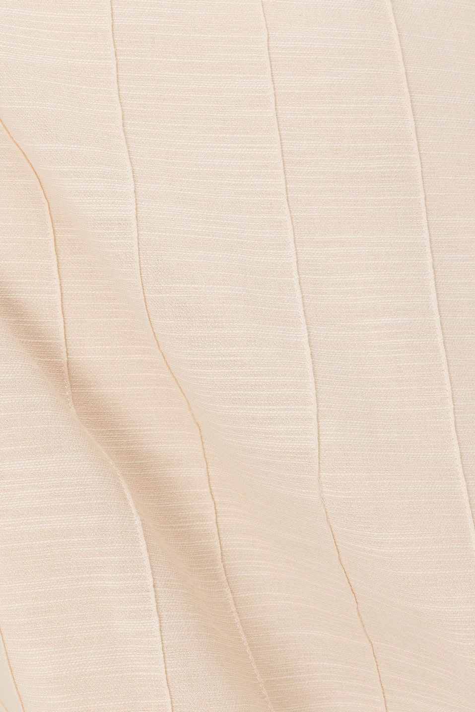 Beige maxi dress with a strapless neckline, side view