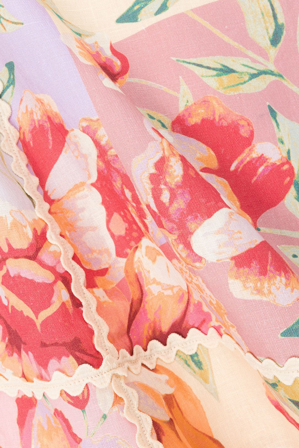Pink maxi dress with an open back, detail view